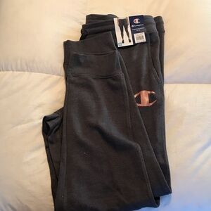 Champion Girls' Charcoal Gray Joggers with Rose Gold Logo
